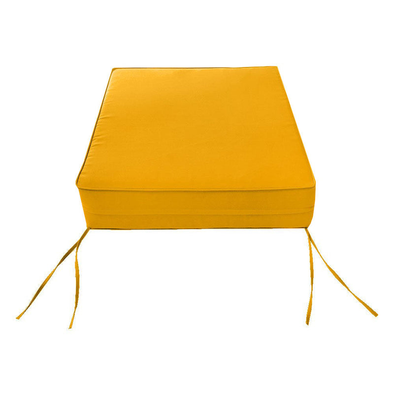 Medium Size 24x26x6 Piped Trim Outdoor Deep Seat Backrest Cushion with Bolster, Water Repellent Patio Cushion Insert and Cover Set AD108