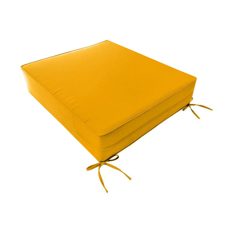 Medium Size 24x26x6 Piped Trim Outdoor Deep Seat Backrest Cushion with Bolster, Water Repellent Patio Cushion Insert and Cover Set AD108