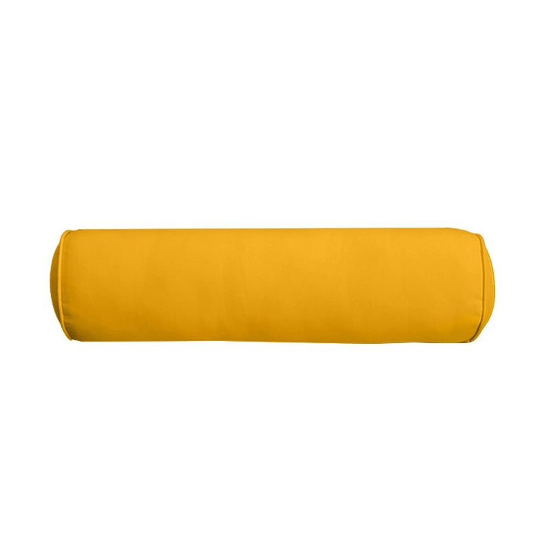 Medium Size 24x26x6 Piped Trim Outdoor Deep Seat Backrest Cushion with Bolster, Water Repellent Patio Cushion Insert and Cover Set AD108