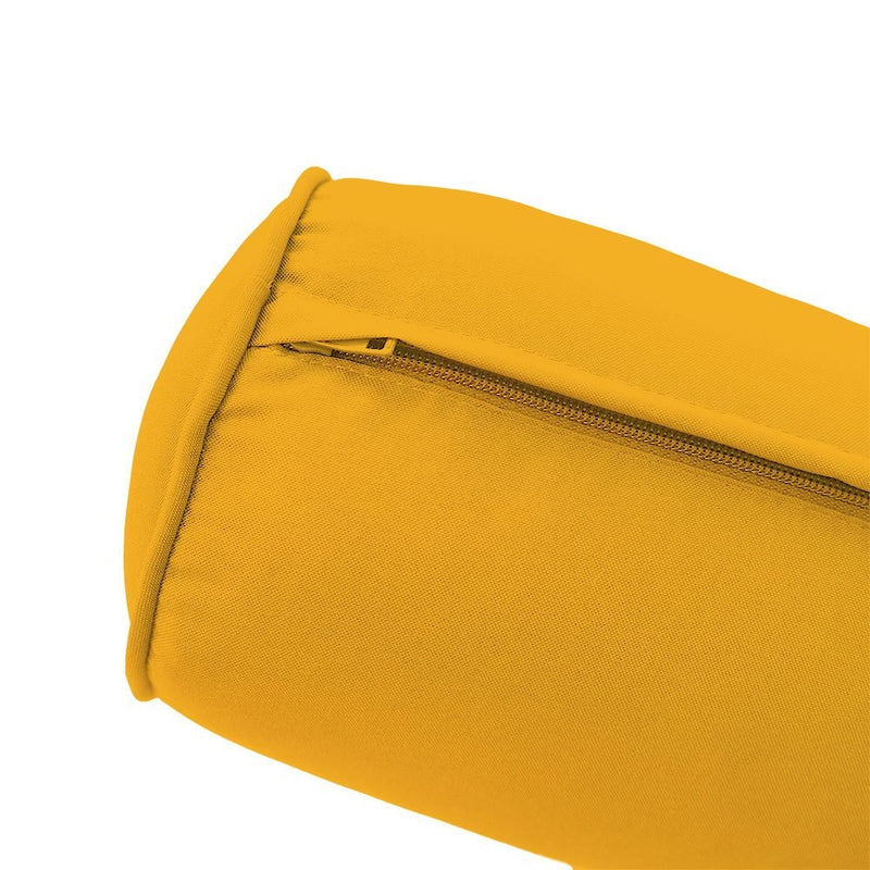 Medium Size 24x26x6 Piped Trim Outdoor Deep Seat Backrest Cushion with Bolster, Water Repellent Patio Cushion Insert and Cover Set AD108