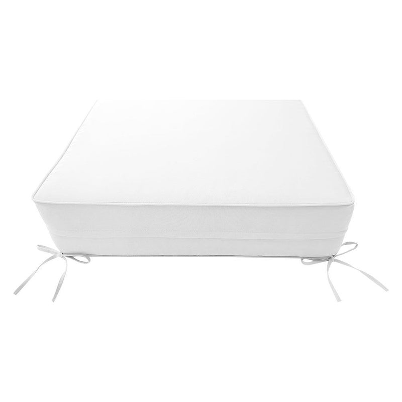 Small Size 23x24x6 Piped Trim Outdoor Deep Seat Backrest Cushion with Bolster, Water Repellent Patio Cushion Insert and Cover Set AD106