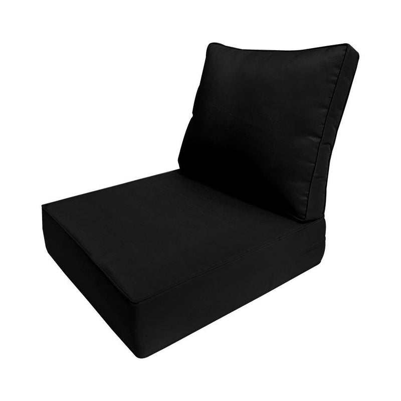 Piped Trim Medium 24x26x6 Deep Seat Back Cushion Slip Cover Set AD109