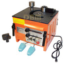 Industrial electric rebar bending machine with dual foot pedals and control panel