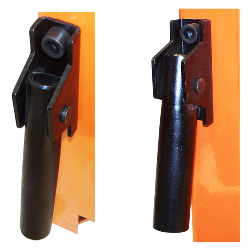 Professional rebar bending equipment with orange casing and circular bending dies