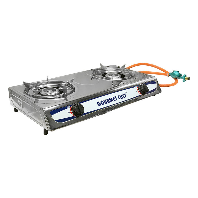 Portable 2 DOUBLE Burners Stove Range Propane Gas Stove 20,000 BTU