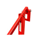 Red powder-coated steel T-post remover designed for farm and ranch fencing work.