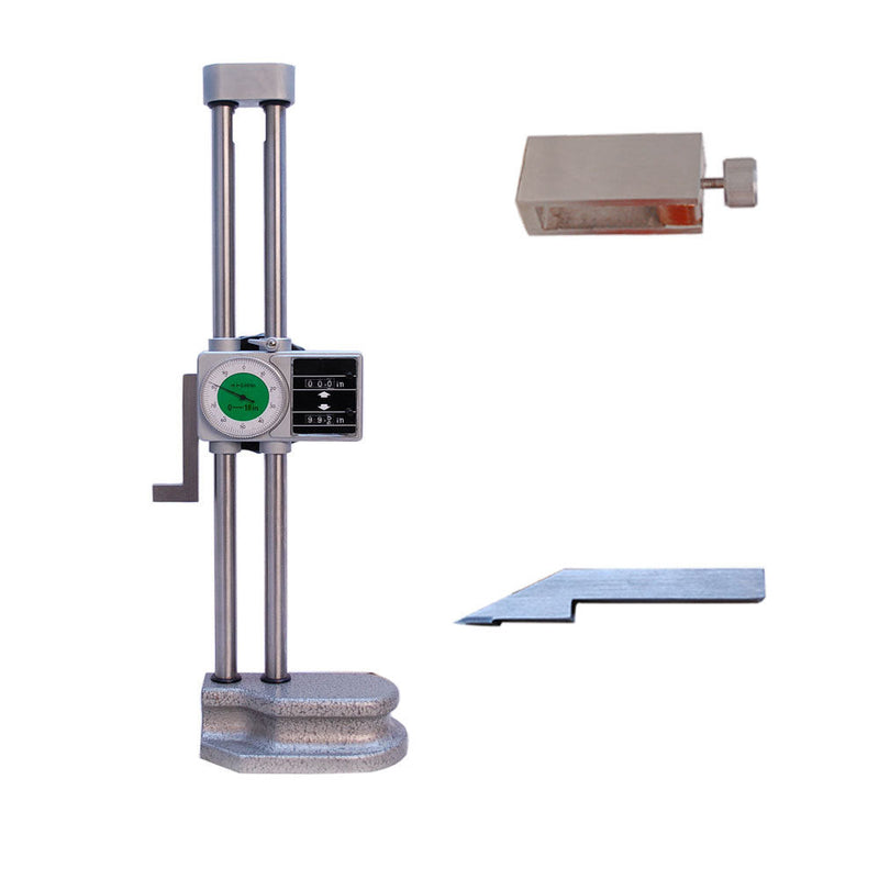 Precision Double Beam 18'' Dial Height Gage Carbide .001'' Digital Height Gauge