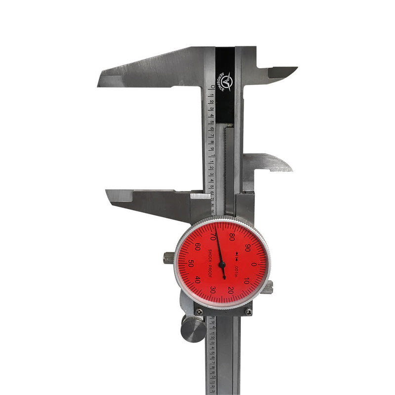 RED Face 0-6'' stainless Steel 4 Way Dial Caliper Shock Proof 0.001'' Graduation