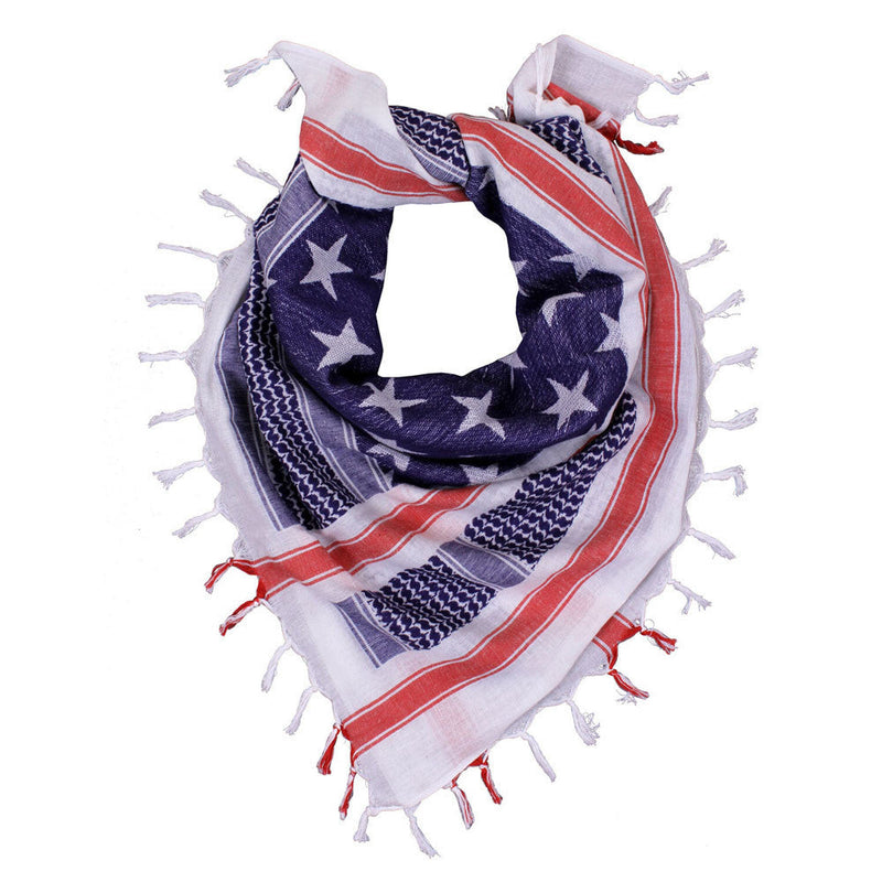 RED WHITE BLUE Military Shemagh Arab Tactical Desert Keffiyeh Scarf Face Mask