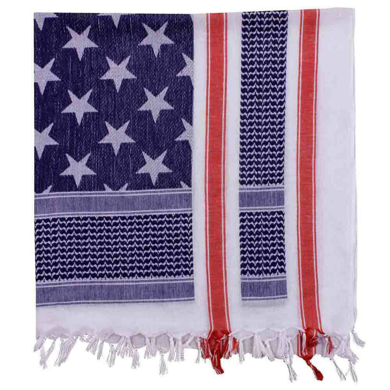 RED WHITE BLUE Military Shemagh Arab Tactical Desert Keffiyeh Scarf Face Mask
