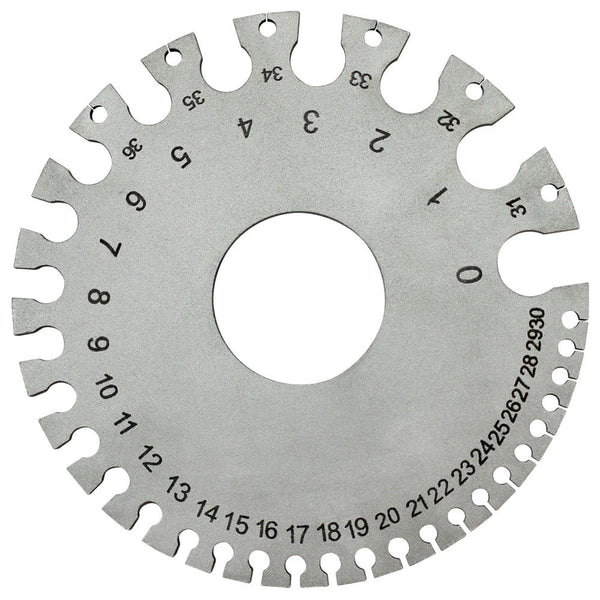 Round AWG SWG Wire Thickness Measurer Tester Ruler Gauge Diameter Metal Tool 0~36#