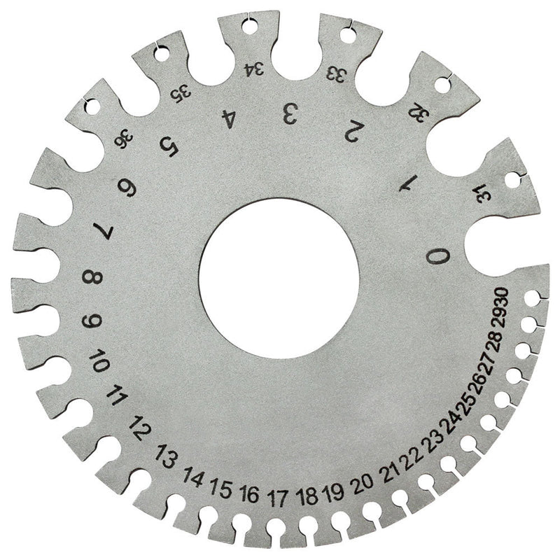 Round AWG SWG Wire Thickness Measurer Tester Ruler Gauge Diameter Metal Tool 0~36#
