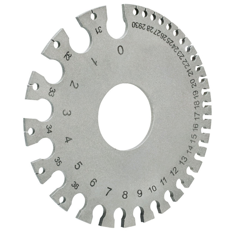 Round AWG SWG Wire Thickness Measurer Tester Ruler Gauge Diameter Metal Tool 0~36#
