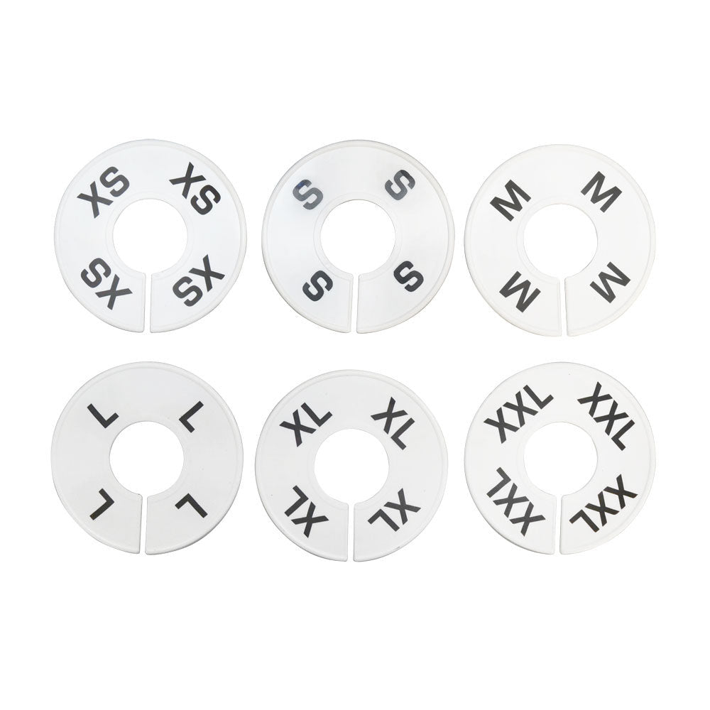 Set of 60 Pcs White Round Clothing Rack Size Dividers Plastic Hangers