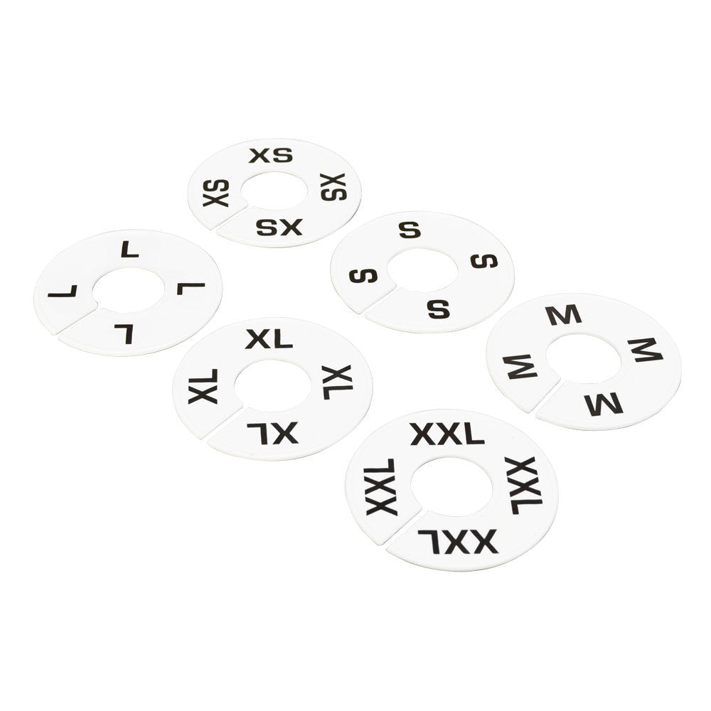Clothes Rack Size Rounds Set of 60 Pcs White Round Clothing Rack Size Dividers Plastic Hangers