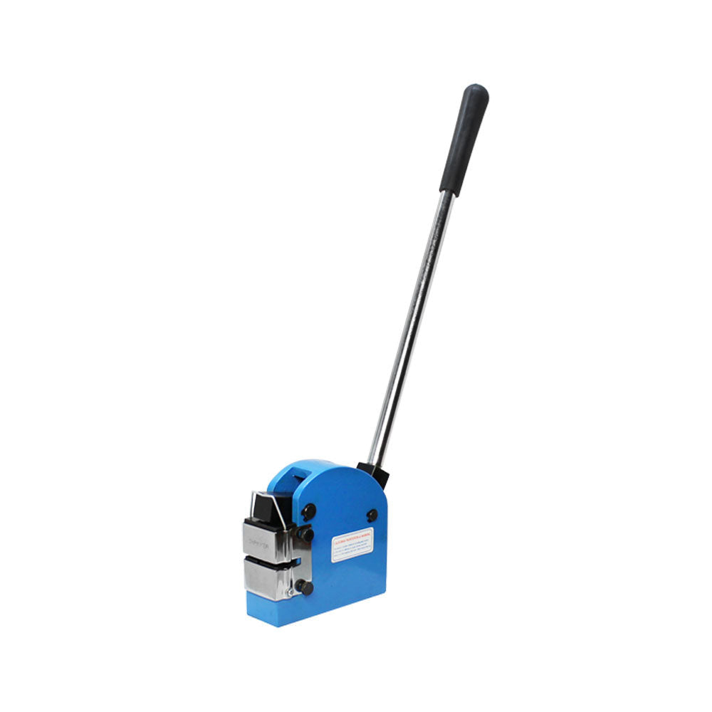 Blue shrinker stretcher with lever handle for shaping 18 gauge steel and 16 gauge aluminum.