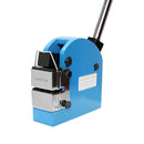 Close-up of sheet metal forming tool showing precision jaws and ergonomic handle.