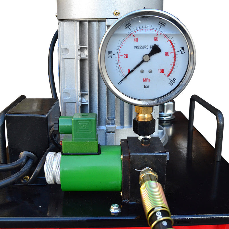 Single Acting 10,000 PSI Hydraulic Pump Solenoid Valve 9.5 Gallon 110V Electric Foot Pedal
