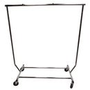 Single Bar Adjustable Clothes Rack Garmen Display Clothes Hanger Retail w Wheels