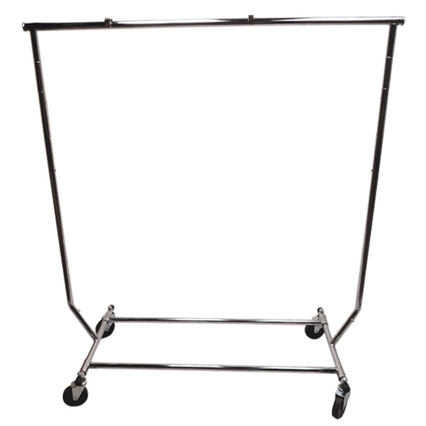 Single Bar Adjustable Clothes Rack Garmen Display Clothes Hanger Retail w Wheels