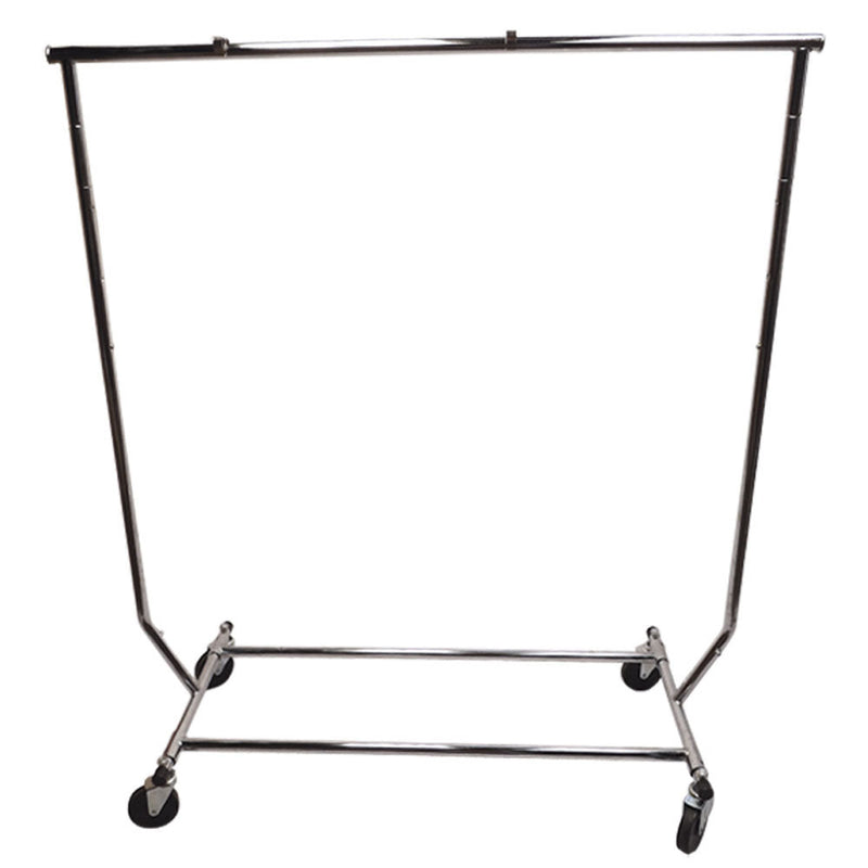 Single Bar Adjustable Clothes Rack Garmen Display Clothes Hanger Retail w Wheels