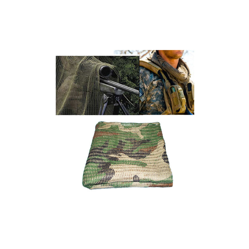 SNIPER VEIL Net Face Head Hood Scarf Gear Cover Camo 44"x35" - Woodland