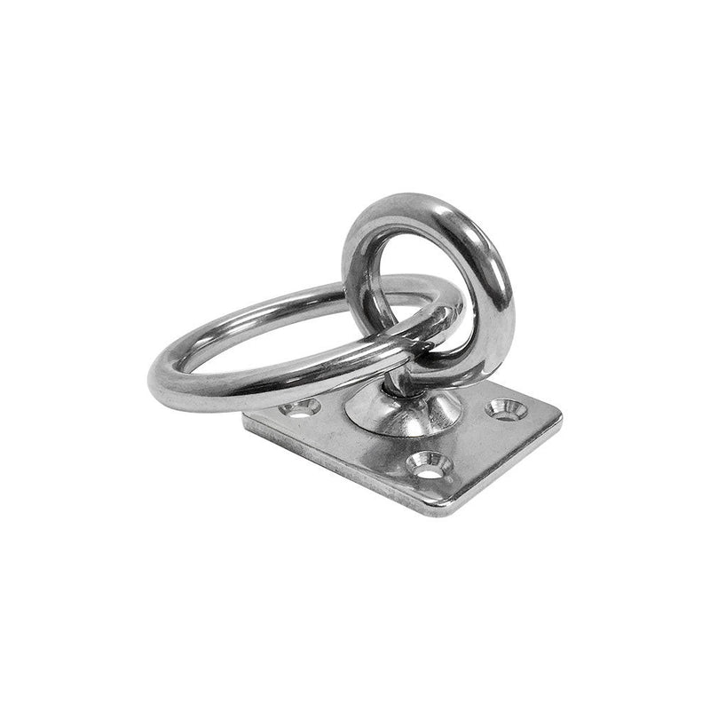 Stainless Steel 304 Square Swivel Pad Eye Plate W Ring 3/16"  Welded Formed WLL 250 LBS Marine Boat Rigging