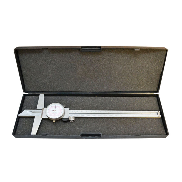 Stainless Steel 8"/200mm Inch Metric Dual Dial Depth Gage Reading Dial Caliper