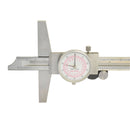 Stainless Steel 8"/200mm Inch Metric Dual Dial Depth Gage Reading Dial Caliper