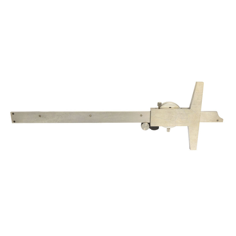 Stainless Steel 8"/200mm Inch Metric Dual Dial Depth Gage Reading Dial Caliper