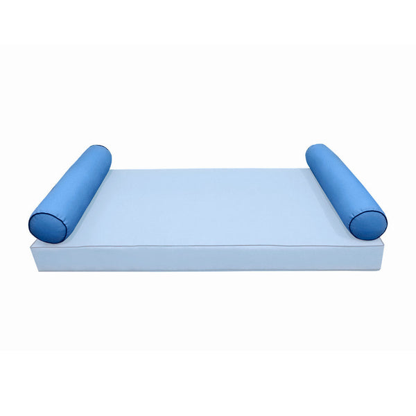 STYLE 5 Bolster Pillow for Outdoor Indoor Daybed Porch Swing Bed Crib Size Contrast Trim AD102 | COVERS ONLY |