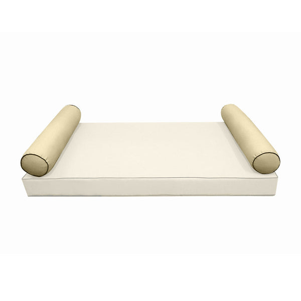 STYLE 5 Bolster Pillow for Outdoor Indoor Daybed Porch Swing Bed Crib Size Contrast Trim AD103 | COVERS ONLY |