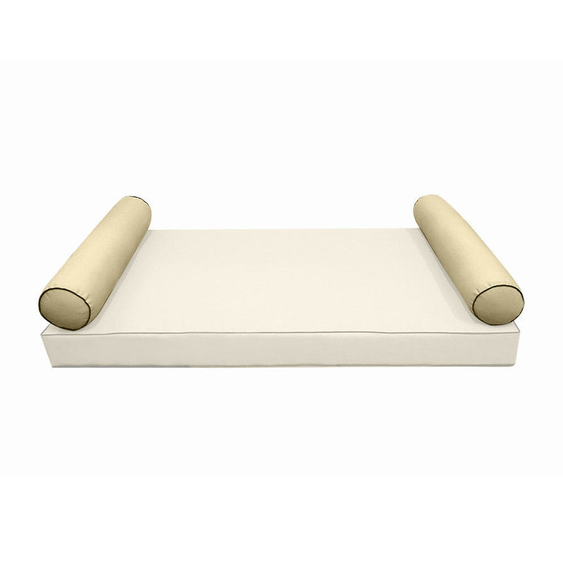 STYLE 5 Bolster Pillow for Outdoor Indoor Daybed Porch Swing Bed Crib Size Contrast Trim AD103 | COVERS ONLY |