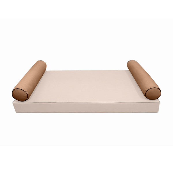STYLE 5 Bolster Pillow for Outdoor Indoor Daybed Porch Swing Bed Crib Size Contrast Trim AD104 | COVERS ONLY |