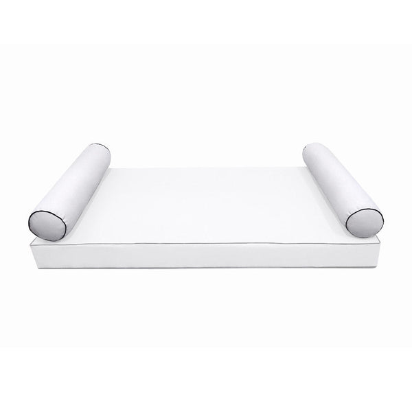 STYLE 5 Bolster Pillow for Outdoor Indoor Daybed Porch Swing Bed Crib Size Contrast Trim AD105 | COVERS ONLY |