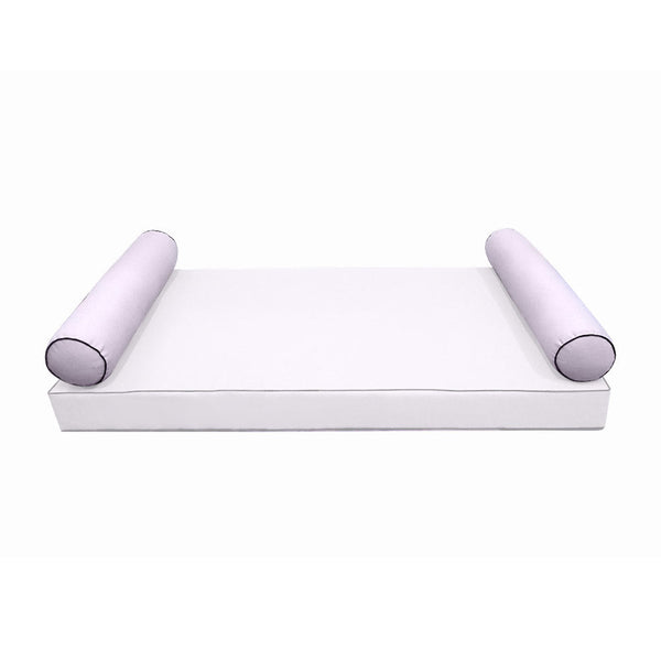 STYLE 5 Bolster Pillow for Outdoor Indoor Daybed Porch Swing Bed Crib Size Contrast Trim AD107 | COVERS ONLY |