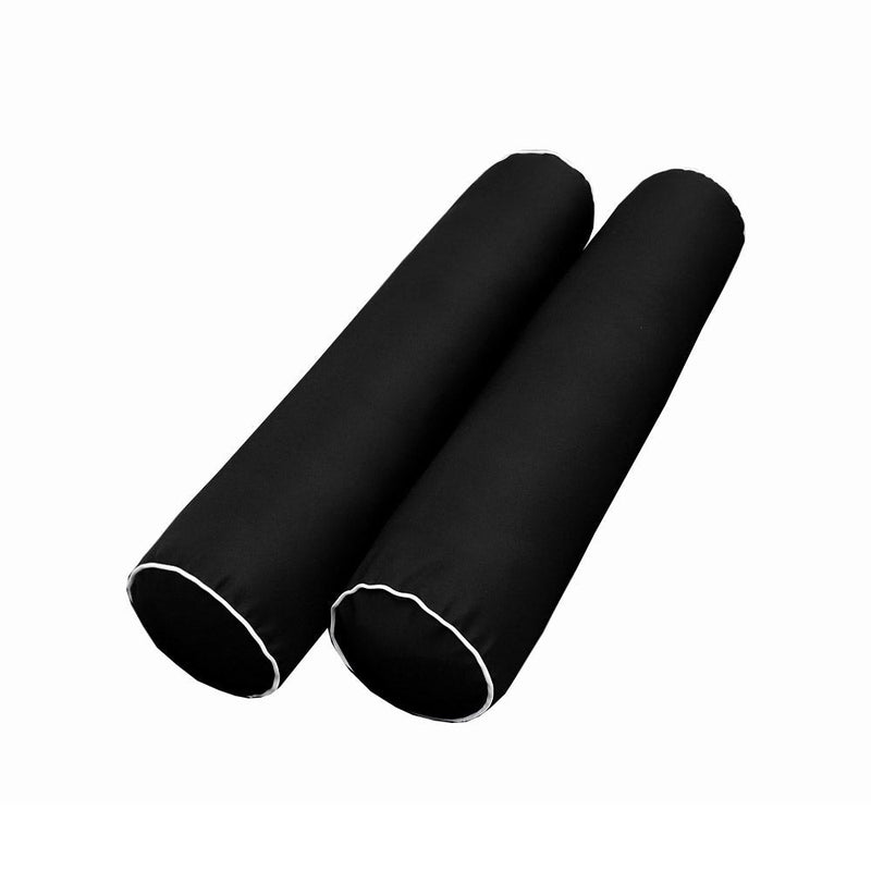 Style 5 Crib Size Contrast Pipe Trim Bolster Pillow Cushion Outdoor Slip Cover ONLY AD109