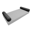 Modern outdoor daybed cushion set with two bolsters and two pillows, ideal for patio, porch, or indoor lounge spaces. — cover only