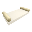 Modern outdoor daybed cushion set with two bolsters and two pillows, ideal for patio, porch, or indoor lounge spaces. — cover only