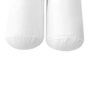 Set of two round bolster pillow inserts, white — insert only
