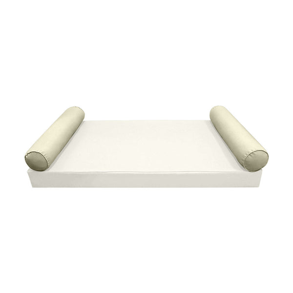 STYLE 5 Bolster Pillow for Outdoor Indoor Daybed Porch Swing Bed Crib Size Piped Trim AD005 | COVERS ONLY |
