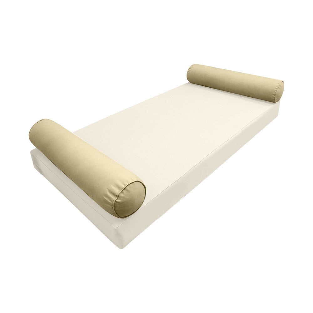 STYLE 5 Bolster Pillow for Outdoor Indoor Daybed Porch Swing Bed Crib Size Piped Trim AD103 | COVERS ONLY |