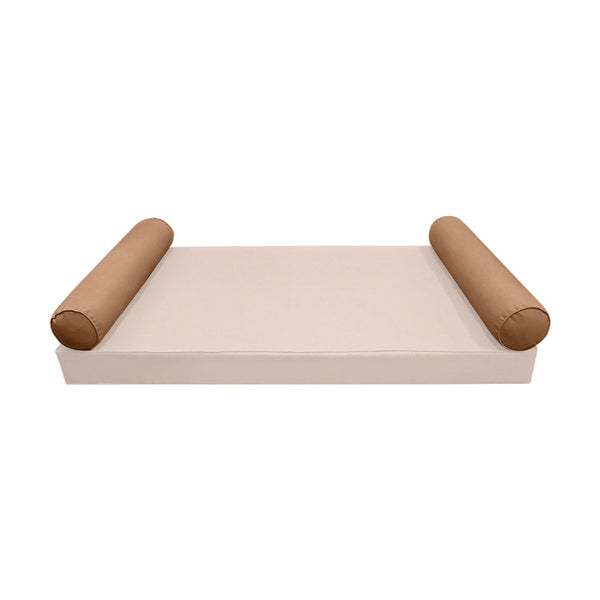 STYLE 5 Bolster Pillow for Outdoor Indoor Daybed Porch Swing Bed Crib Size Piped Trim AD104 | COVERS ONLY |