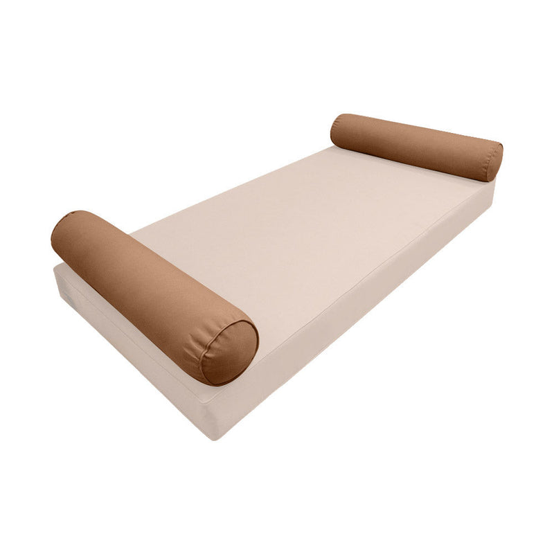 STYLE 5 Bolster Pillow for Outdoor Indoor Daybed Porch Swing Bed Crib Size Piped Trim AD104 | COVERS ONLY |