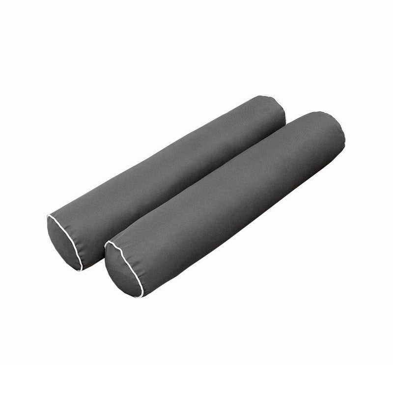 Style 5 Full Size Contrast Pipe Trim Bolster Pillow Cushion Outdoor Slip Cover ONLY AD003
