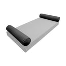 STYLE 5 Bolster Pillow for Outdoor Indoor Daybed Porch Swing Bed Full Size Piped Trim AD003 | COVERS ONLY |