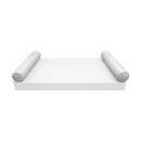 STYLE 5 Bolster Pillow for Outdoor Indoor Daybed Porch Swing Bed Full Size Piped Trim AD105 | COVERS ONLY |