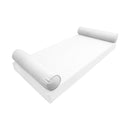 STYLE 5 Bolster Pillow for Outdoor Indoor Daybed Porch Swing Bed Full Size Piped Trim AD106 | COVERS ONLY |