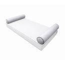 Elegant cushion and bolster set featuring refined craftsmanship and knife-edge detailing, designed for versatile indoor and outdoor comfort.