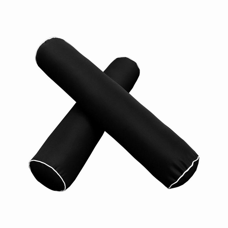 STYLE 5 Bolster Pillow for Outdoor Indoor Daybed Porch Swing Bed Twin Size Contrast Trim AD109 | COVERS ONLY |